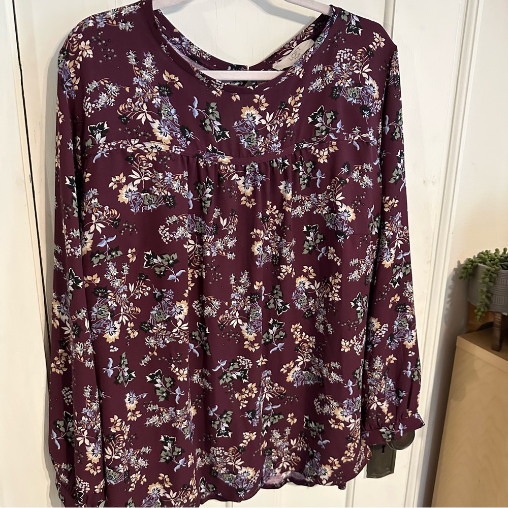 LOFT | Purple Floral Top